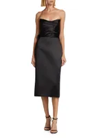 Duchess Satin Bow-Back Midi-Dress