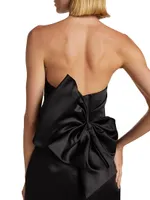 Duchess Satin Bow-Back Midi-Dress