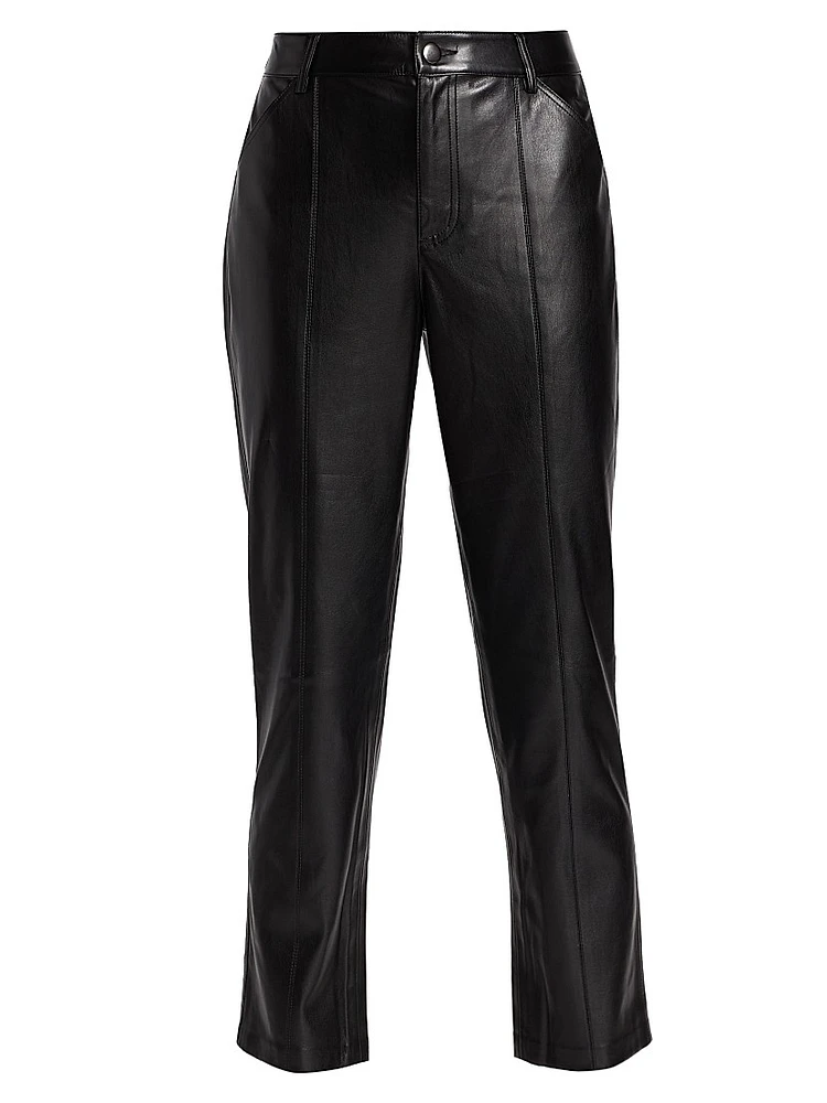 Vegan Leather Cropped Pants