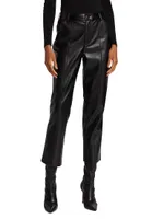 Vegan Leather Cropped Pants