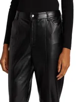 Vegan Leather Cropped Pants