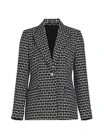 Cotton-Blend Geometric Blazer