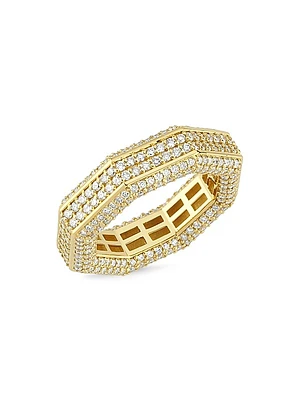 Bubble 18K Yellow Gold & TCW Diamond Octagonal Ring