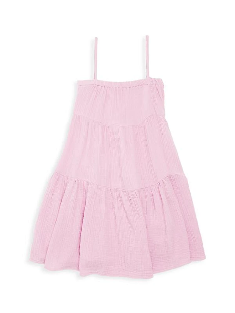 Little Girl's & Girl's Cloud Crinkle Flowy Tiered Dress