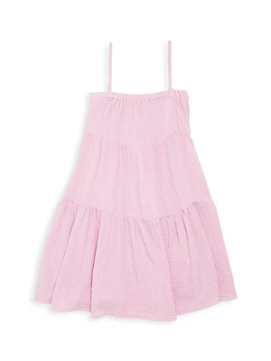 Little Girl's & Girl's Cloud Crinkle Flowy Tiered Dress