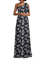 Chelsea Floral One-Shoulder Gown