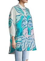 Floral Oversized Linen Shirt