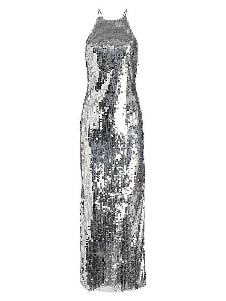 Zazzle Sequin Mesh Maxi Dress