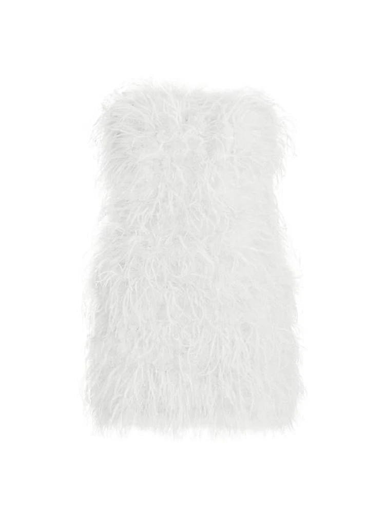 Triana Strapless Feather Minidress