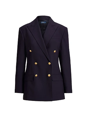 Double-Breasted Wool-Blend Blazer