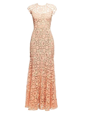 Carlotta Floral-Lace Gown