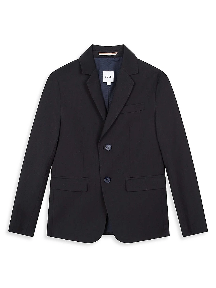 Little Boy's & Notch Lapel Wool-Blend Suit Jacket