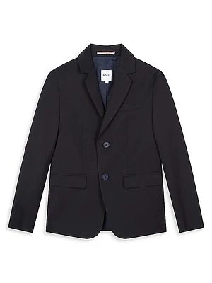 Little Boy's & Notch Lapel Wool-Blend Suit Jacket