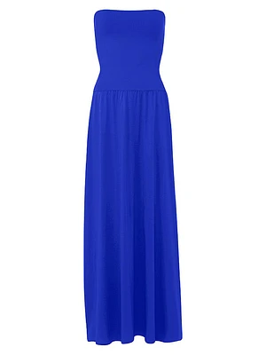 Ankara Cotton Strapless Maxi Dress