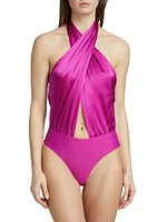 Steph Crossover Silk Bodysuit
