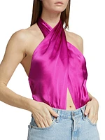 Steph Crossover Silk Bodysuit