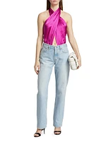 Steph Crossover Silk Bodysuit