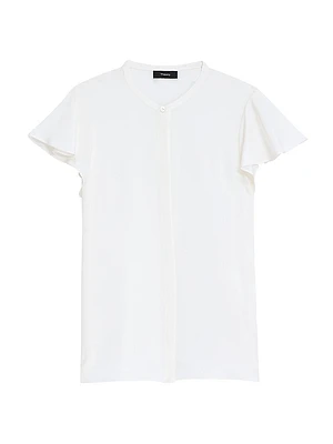 Silk Ruffle-Sleeve Blouse