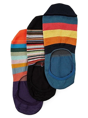 Striped No-Show 3-Piece Socks Set