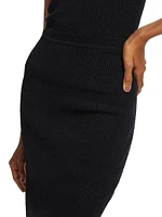 Rib-Knit Midi-Skirt