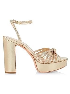 Rivka 120MM Metallic Leather Knot Platform Sandals