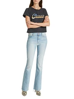 Weekender Fray Mid-Rise Flared Jeans