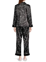 Leaf Print Long Pajama Set