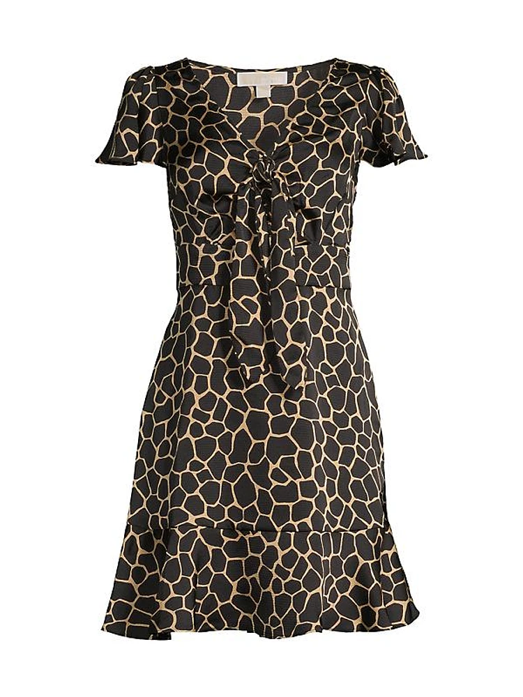 Giraffe Tie-Front Minidress