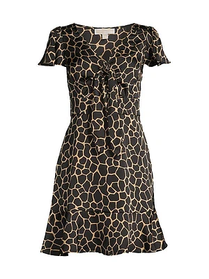 Giraffe Tie-Front Minidress