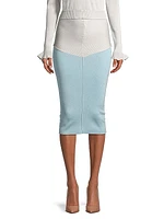 Colorblocked Chevron Pencil Skirt