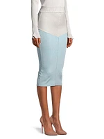 Colorblocked Chevron Pencil Skirt