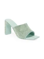 Asia 90MM Crystal-Embellished Leather Mules