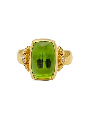 Rune 24K Yellow Gold, Tourmaline & 0.66 TCW Diamond Cocktail Ring