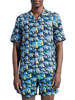 Piranhas Linen Camp Shirt