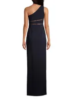 Asymmetric Crepe Gown