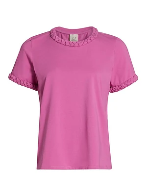 Braided Cotton Pullover Tee