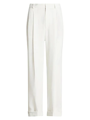 Satin Straight-Fit Trousers