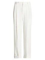 Satin Straight-Fit Trousers