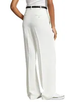 Satin Straight-Fit Trousers