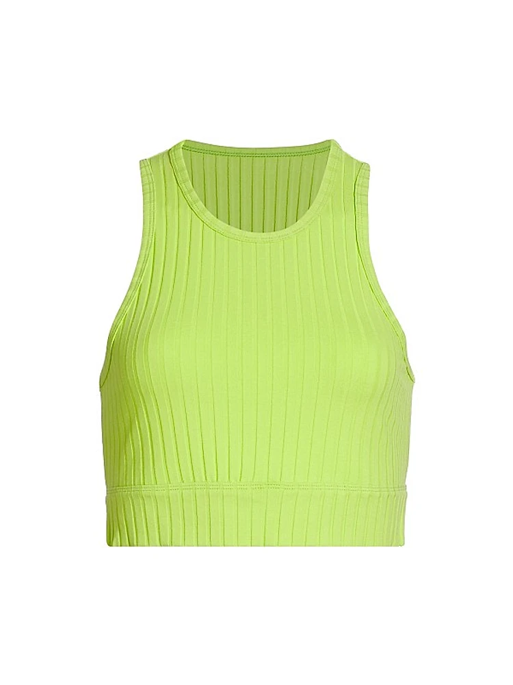 Cut-Out Rib-Knit Cropped Tank