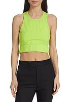 Cut-Out Rib-Knit Cropped Tank