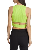 Cut-Out Rib-Knit Cropped Tank