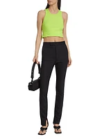 Cut-Out Rib-Knit Cropped Tank