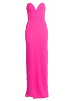 Cherri Crepe Plunging Sweetheart Gown