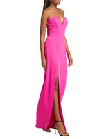 Cherri Crepe Plunging Sweetheart Gown