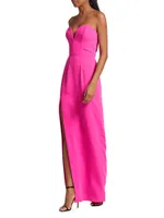 Cherri Crepe Plunging Sweetheart Gown