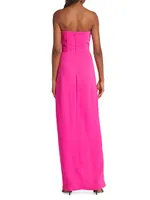 Cherri Crepe Plunging Sweetheart Gown