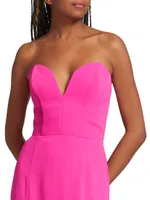 Cherri Crepe Plunging Sweetheart Gown