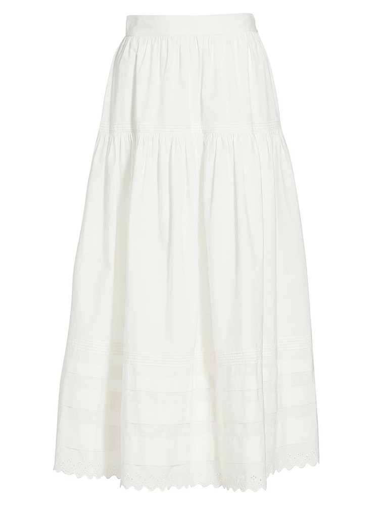 Sebastiane Tiered Cotton Maxi Skirt