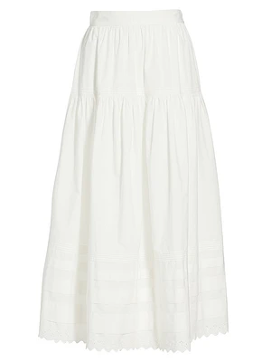 Sebastiane Tiered Cotton Maxi Skirt